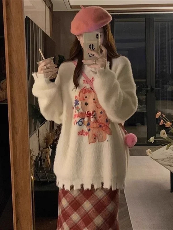 Loose n Sle Women's Knitted Sweater round Ne Long Sve Camere Top Korean Design Sensation Lazy Faion 2025 New
Loose n Sle Women's Knitted Sweater round Ne Long Sve Camere Top Korean Design Sensation Lazy Faion 2025 New