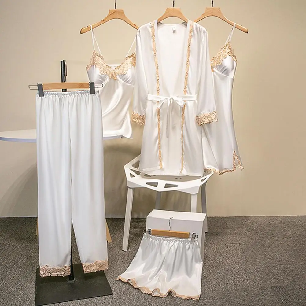 Пижама женская шелковая атласная, комплект из 5 предметов, кружевная ночная рубашка в стиле пэчворк, домашняя одежда, ночная рубашка и халат, ночнушка
Пижама женская шелковая атласная, комплект из 5 предметов, кружевная ночная рубашка в стиле пэчворк, домашняя одежда, ночная рубашка и халат, ночнушка