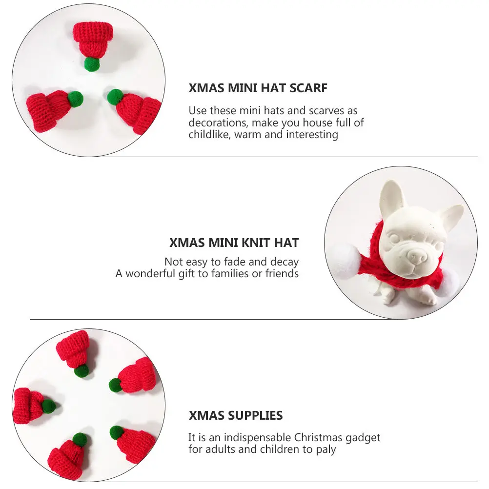 20Pcs Knitted Mini Christmas Hat Scarf Set DIY Woolen Decorations Festive Home Office Bottle Display Hostess Gift Childlike Warm
20Pcs Knitted Mini Christmas Hat Scarf Set DIY Woolen Decorations Festive Home Office Bottle Display Hostess Gift Childlike Warm