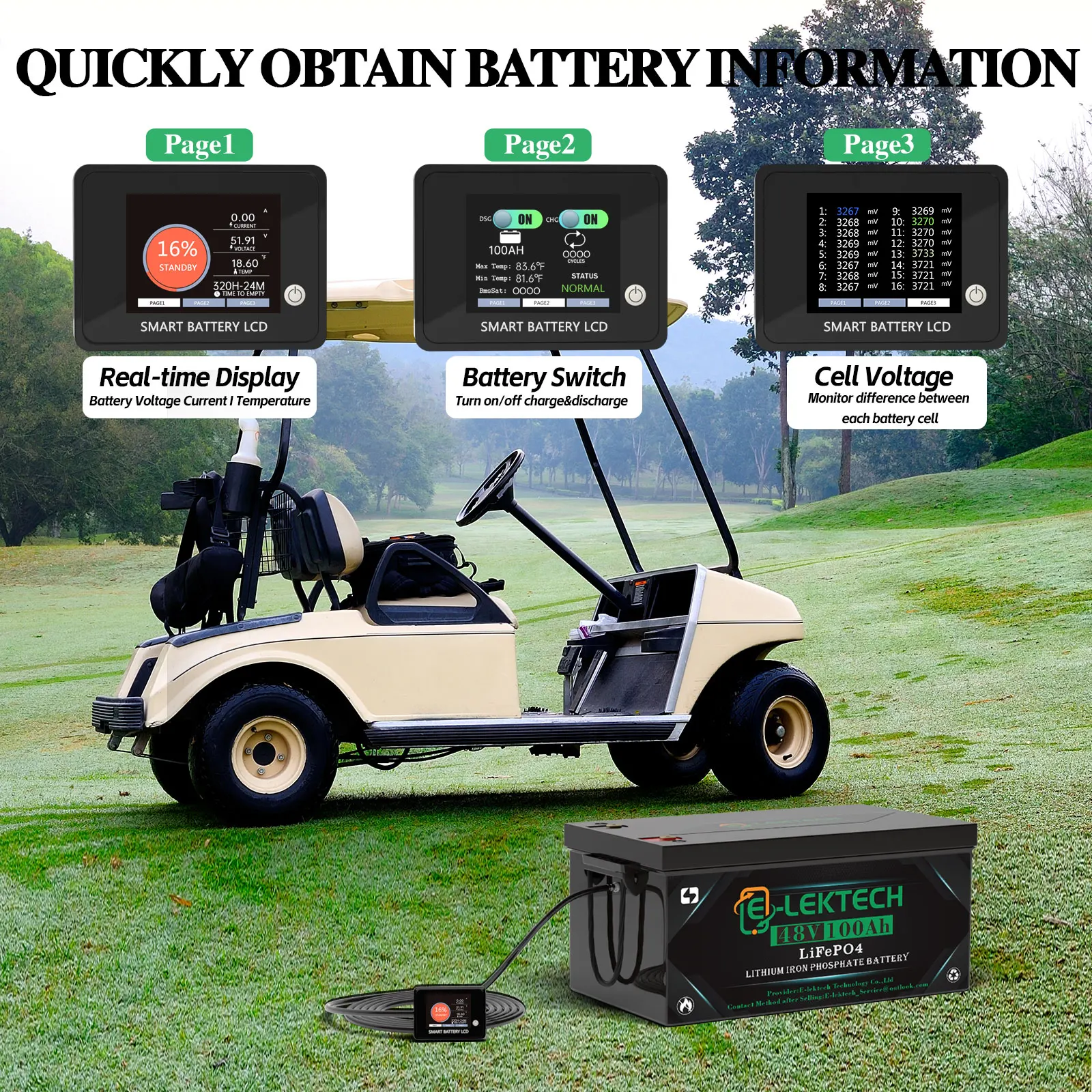 48V 100Ah Lithium Golf Cart Battery Lithium LiFePO4 Battery Built-in 200A Bluetooth BMS,for Golf Carts, Trolling Motor, Marine
48V 100Ah Lithium Golf Cart Battery Lithium LiFePO4 Battery Built-in 200A Bluetooth BMS,for Golf Carts, Trolling Motor, Marine