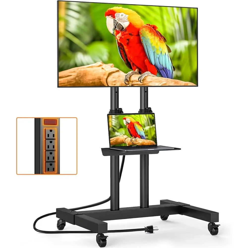Heavy Duty Rolling TV Stand with Power Outlet for 32-83 Inch TVs, Height Adjustable Mobile TV Cart on Wheels Holds up to 110 lbs
Heavy Duty Rolling TV Stand with Power Outlet for 32-83 Inch TVs, Height Adjustable Mobile TV Cart on Wheels Holds up to 110 lbs