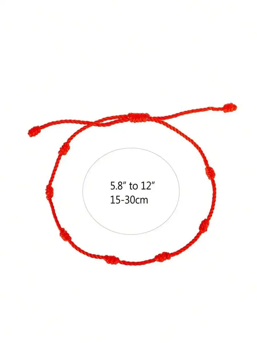 Red Handmade Woven 7-Knot Lucky Anklet For Women Boho Beach Vacation Style Minimalist Fashion Jewelry
Red Handmade Woven 7-Knot Lucky Anklet For Women Boho Beach Vacation Style Minimalist Fashion Jewelry
