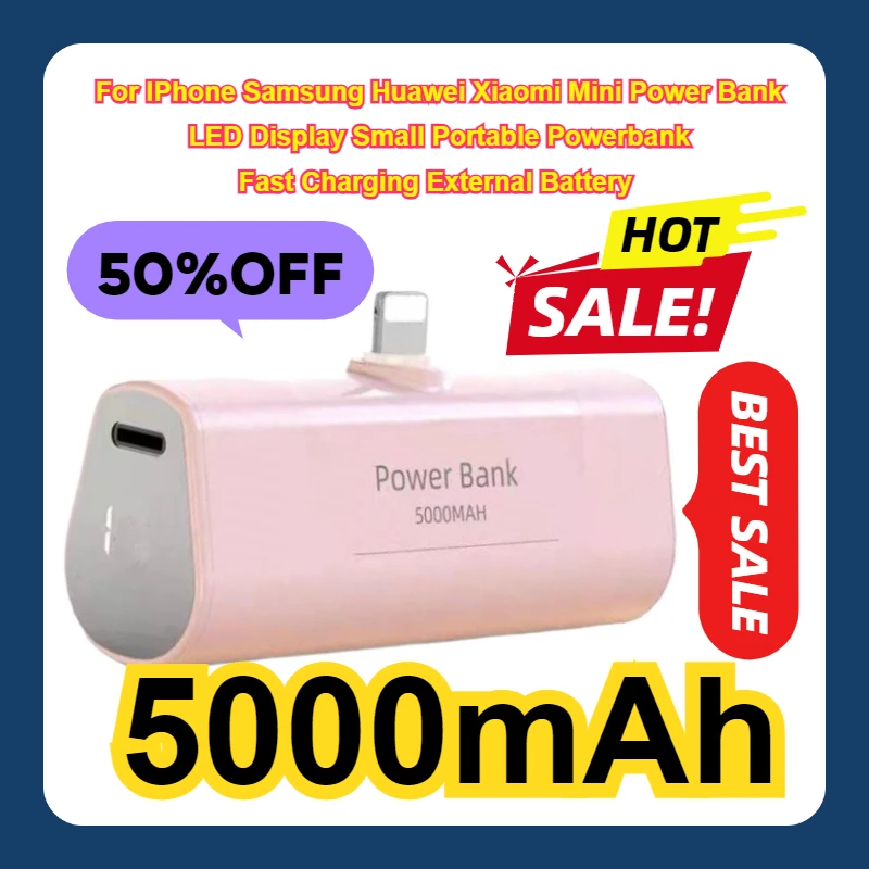 5000mAh For IPhone Samsung Huawei Xiaomi Mini Power Bank LED Display Small Portable Powerbank Fast Charging External Battery
5000mAh For IPhone Samsung Huawei Xiaomi Mini Power Bank LED Display Small Portable Powerbank Fast Charging External Battery