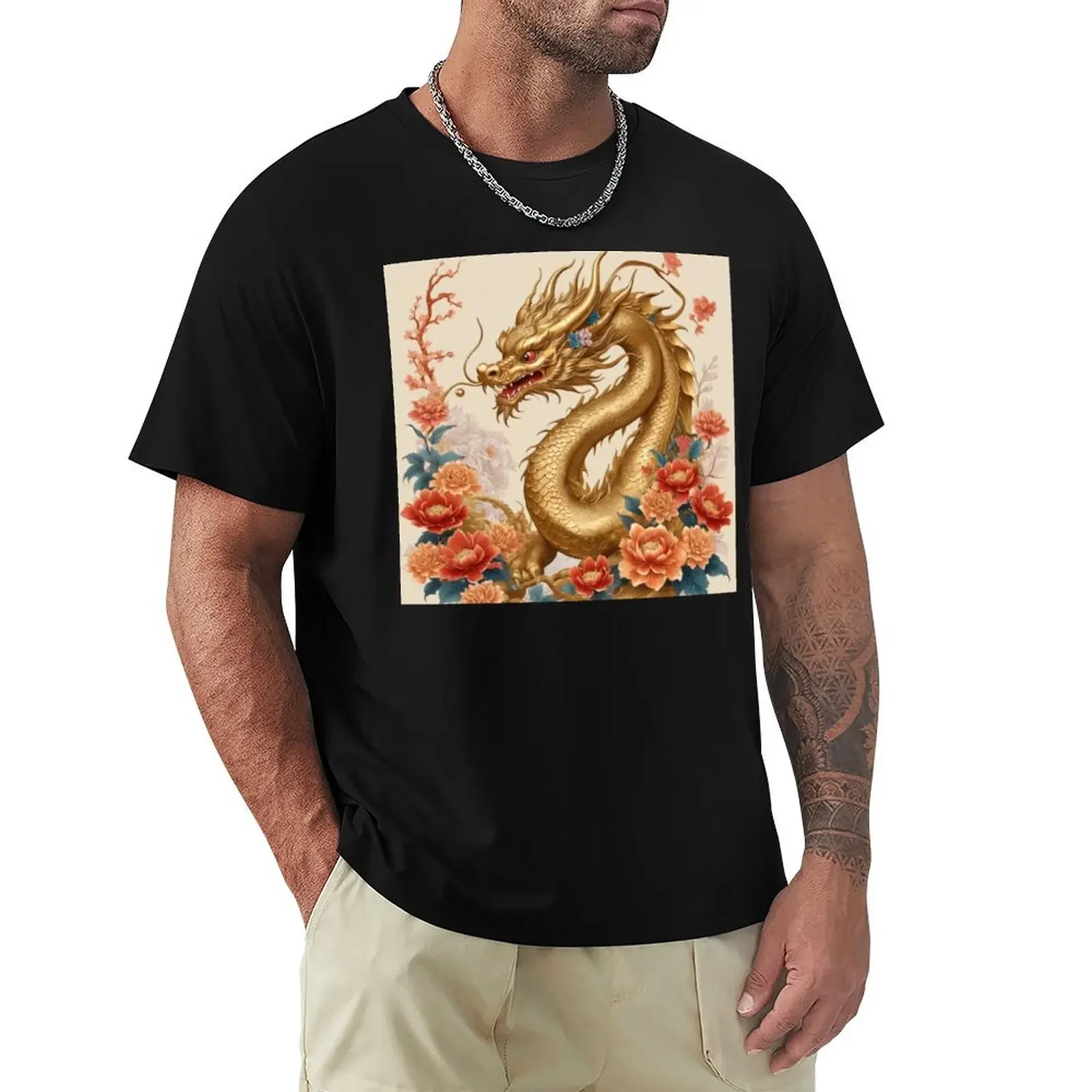 Golden Guardian: Floral Majesty T-Shirt blacks customizeds heavyweights mens cotton t shirts 
Golden Guardian: Floral Majesty T-Shirt blacks customizeds heavyweights mens cotton t shirts