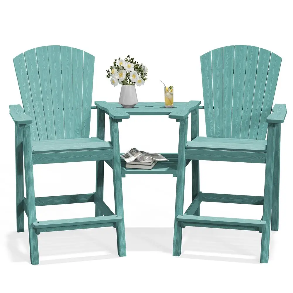 Tall Adirondack Chairs Set of 2 with Double Connecting Trays, All Weather HDPE Bar Height Outdoor Chairs, Outdoor Adirondack Ba
Tall Adirondack Chairs Set of 2 with Double Connecting Trays, All Weather HDPE Bar Height Outdoor Chairs, Outdoor Adirondack Ba