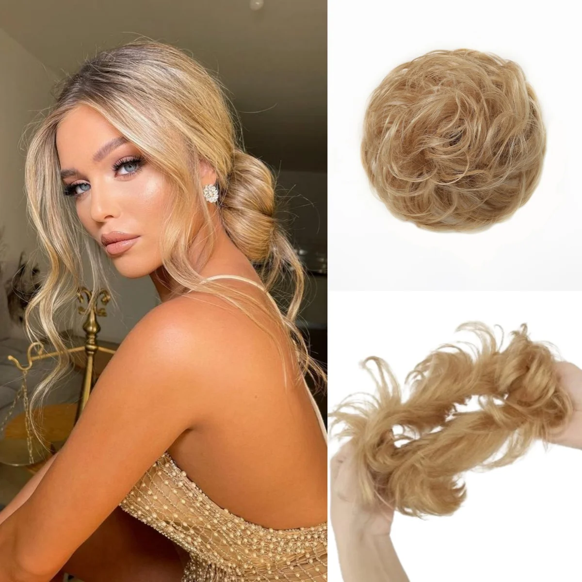 Golden Human Hair Bun Messy Elastic Fluffy Chignon Remy Human Hair Extensions Bun Blonde Soft Scrunchies for Women Daily Party
Golden Human Hair Bun Messy Elastic Fluffy Chignon Remy Human Hair Extensions Bun Blonde Soft Scrunchies for Women Daily Party