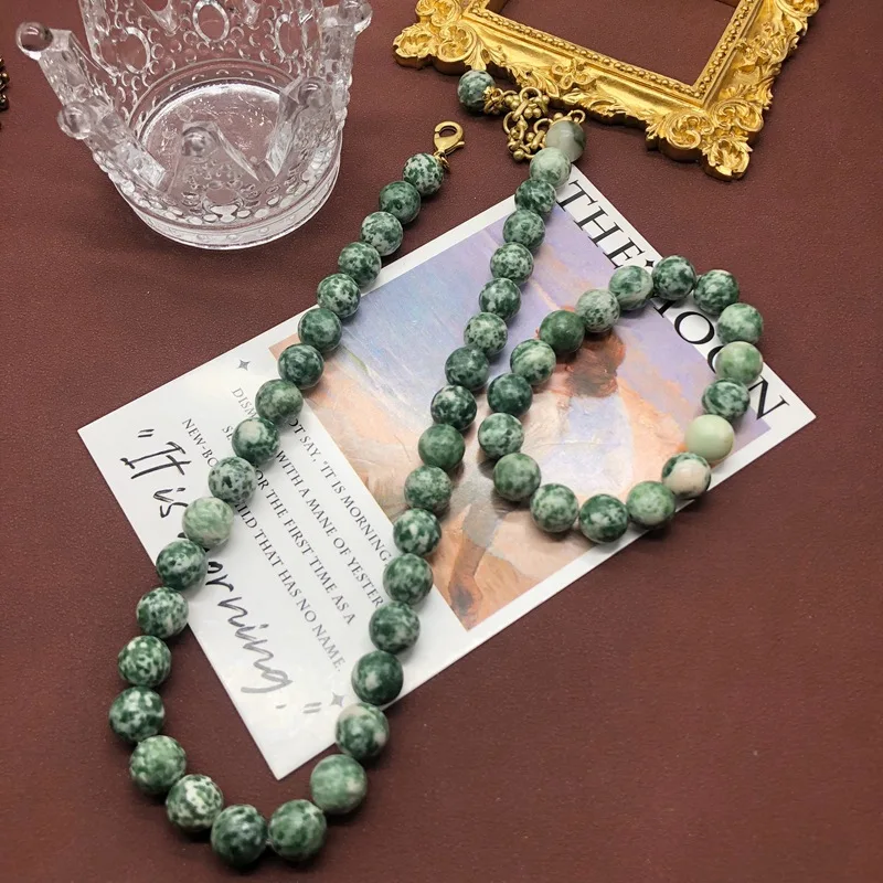 Jewelry Set for Women Lucky Natural Alabaster Stone Ball Beaded Necklace Bracelet Elastic Healthy Daily Lady's Statement
Jewelry Set for Women Lucky Natural Alabaster Stone Ball Beaded Necklace Bracelet Elastic Healthy Daily Lady's Statement