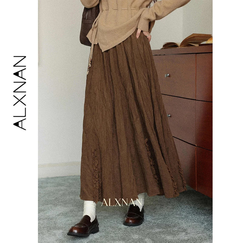 ALXNAN коричневая юбка с рюшами, плиссированные художественные винтажные женские длинные юбки, новинка 2025, осенне-зимняя элегантная женская одежда L59517
ALXNAN коричневая юбка с рюшами, плиссированные художественные винтажные женские длинные юбки, новинка 2025, осенне-зимняя элегантная женская одежда L59517