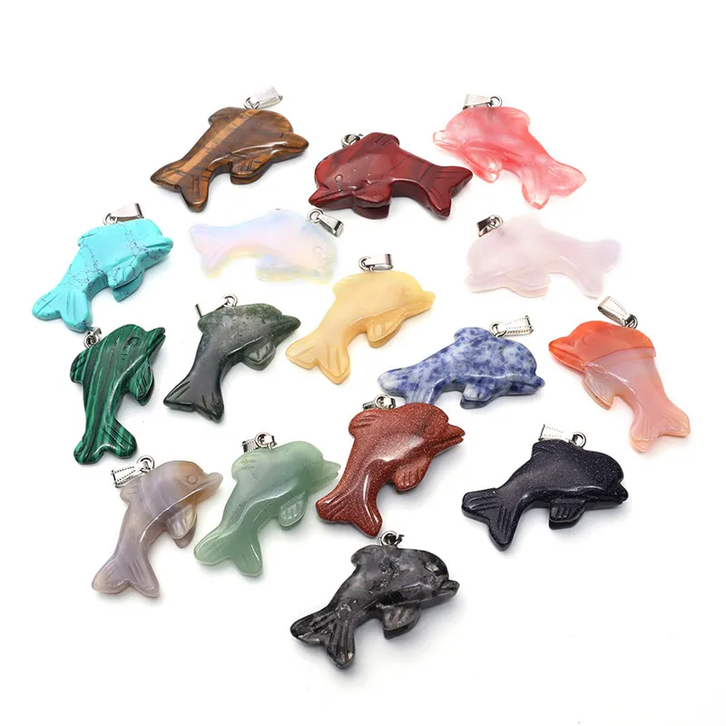 50pcs/lot Natural Stone Quartz Crystal Dolphin Pendant for DIY Jewelry Making Necklace Accessories For Wholesales Outlet
50pcs/lot Natural Stone Quartz Crystal Dolphin Pendant for DIY Jewelry Making Necklace Accessories For Wholesales Outlet