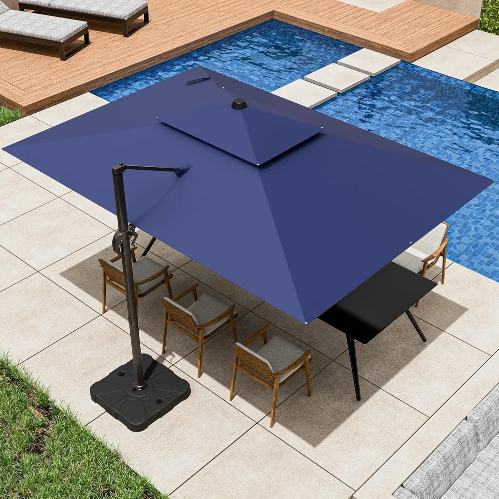 9x12FT Cantilever Patio Umbrella - Heavy Duty Double Layer Offset Design with 360° Rotation, Large Rectangle Sun Shade Umbrella
9x12FT Cantilever Patio Umbrella - Heavy Duty Double Layer Offset Design with 360° Rotation, Large Rectangle Sun Shade Umbrella