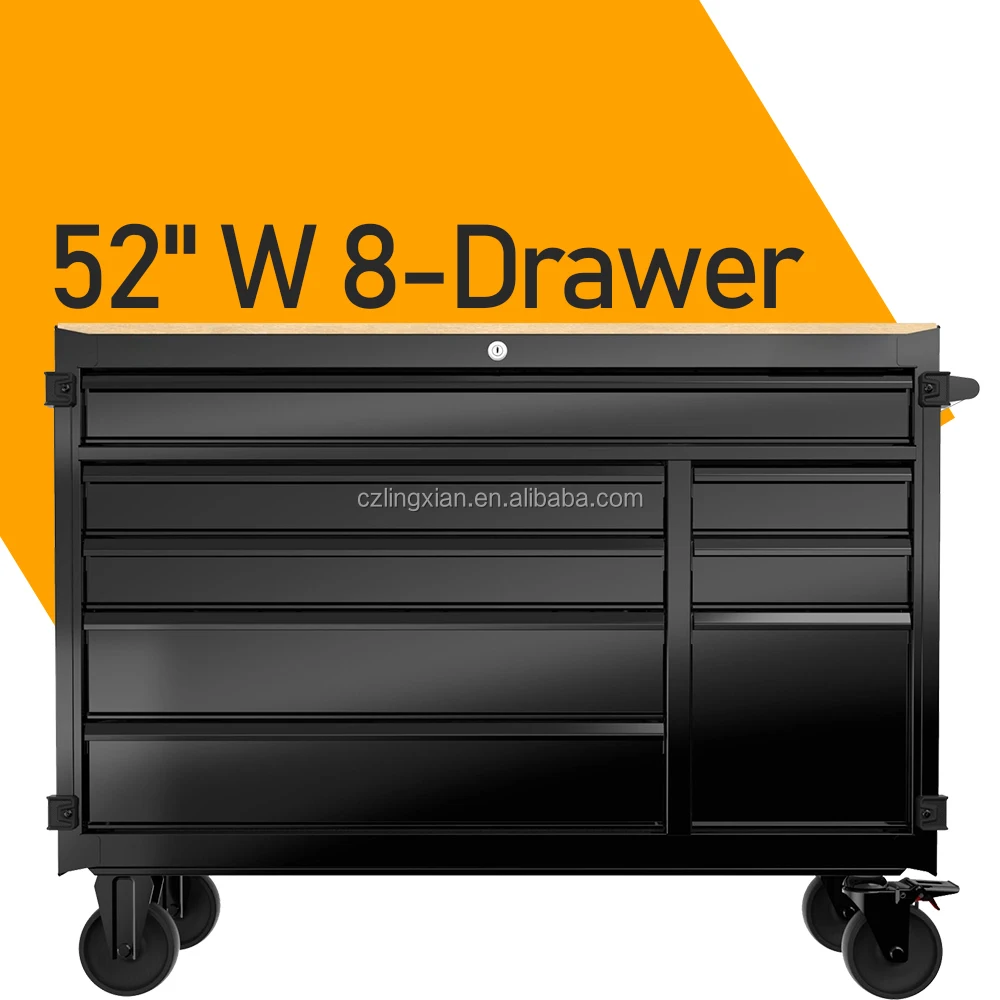 Металлический инструментальный шкаф-тумба на колесах для гаража, 52 дюйма шириной, с 8 выдвижными ящиками, для хранения инструментов
Металлический инструментальный шкаф-тумба на колесах для гаража, 52 дюйма шириной, с 8 выдвижными ящиками, для хранения инструментов