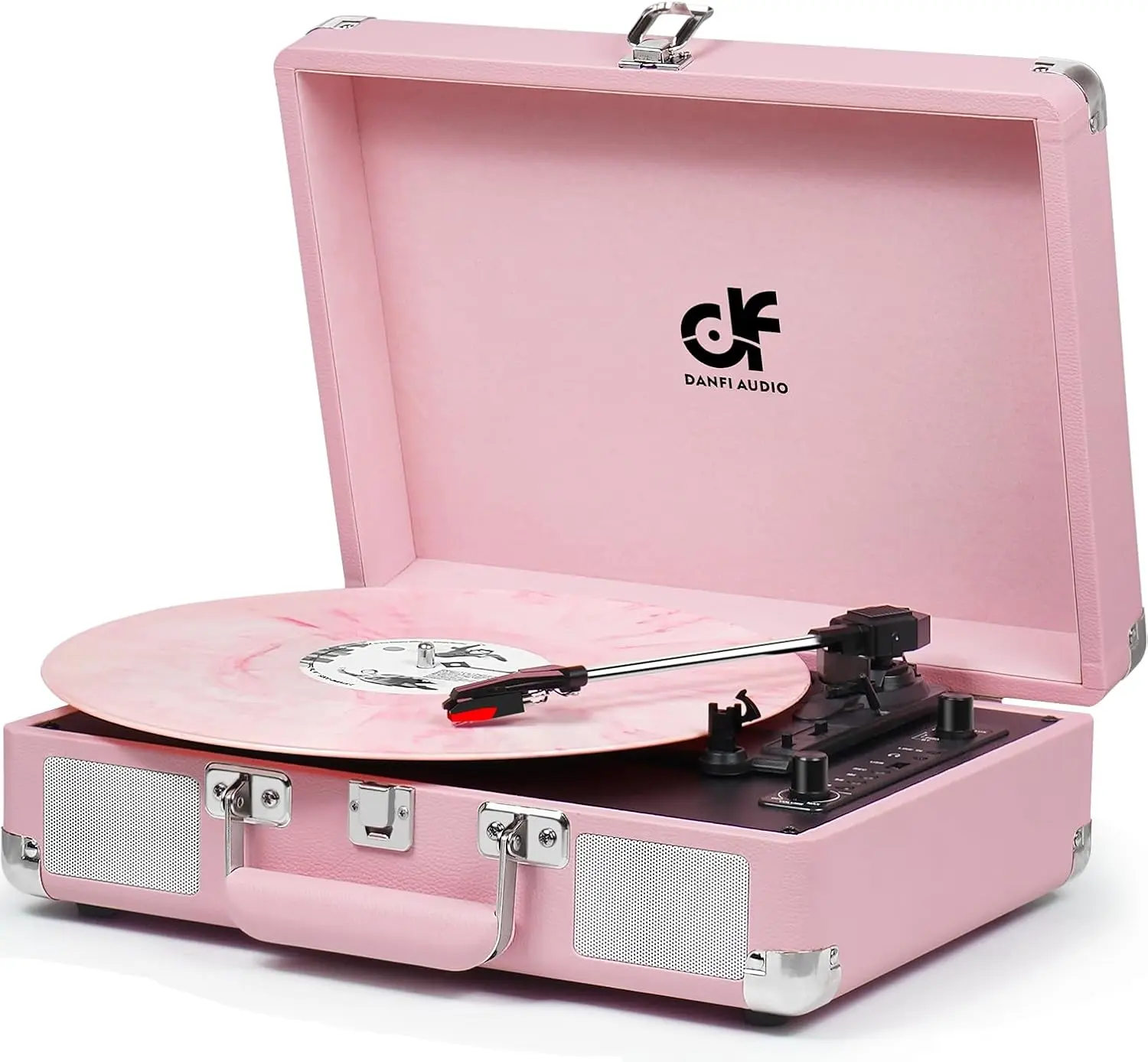 Pink Suitcase Record Player - 3-Speed Turntable with Bluetooth, USB Recording, MP3 Converter, Built-in Speakers
Pink Suitcase Record Player - 3-Speed Turntable with Bluetooth, USB Recording, MP3 Converter, Built-in Speakers