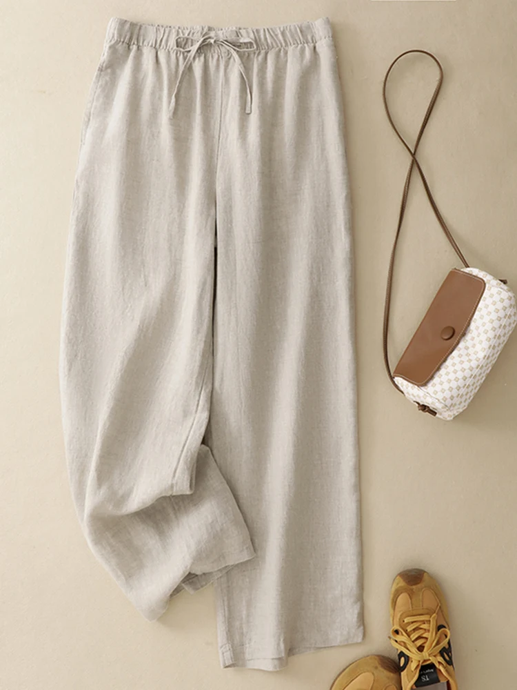 Casual Pure Color Cotton Lin Wide Leg Pants Women Spring Summer Loose Large Size Straight Cut Linen Material Long Trousers
Casual Pure Color Cotton Lin Wide Leg Pants Women Spring Summer Loose Large Size Straight Cut Linen Material Long Trousers