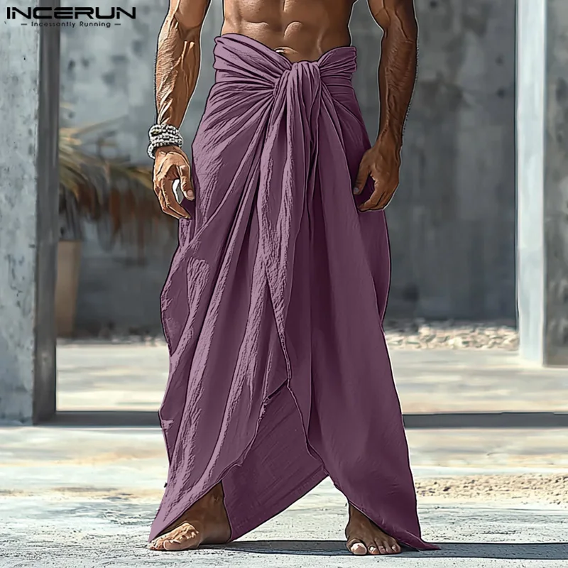 INCERUN Men Skirts Pants Solid Color Pleated Elastic Waist Joggers Irregular Trousers Men Streetwear 2025 Vintage Casual Skirts
INCERUN Men Skirts Pants Solid Color Pleated Elastic Waist Joggers Irregular Trousers Men Streetwear 2025 Vintage Casual Skirts