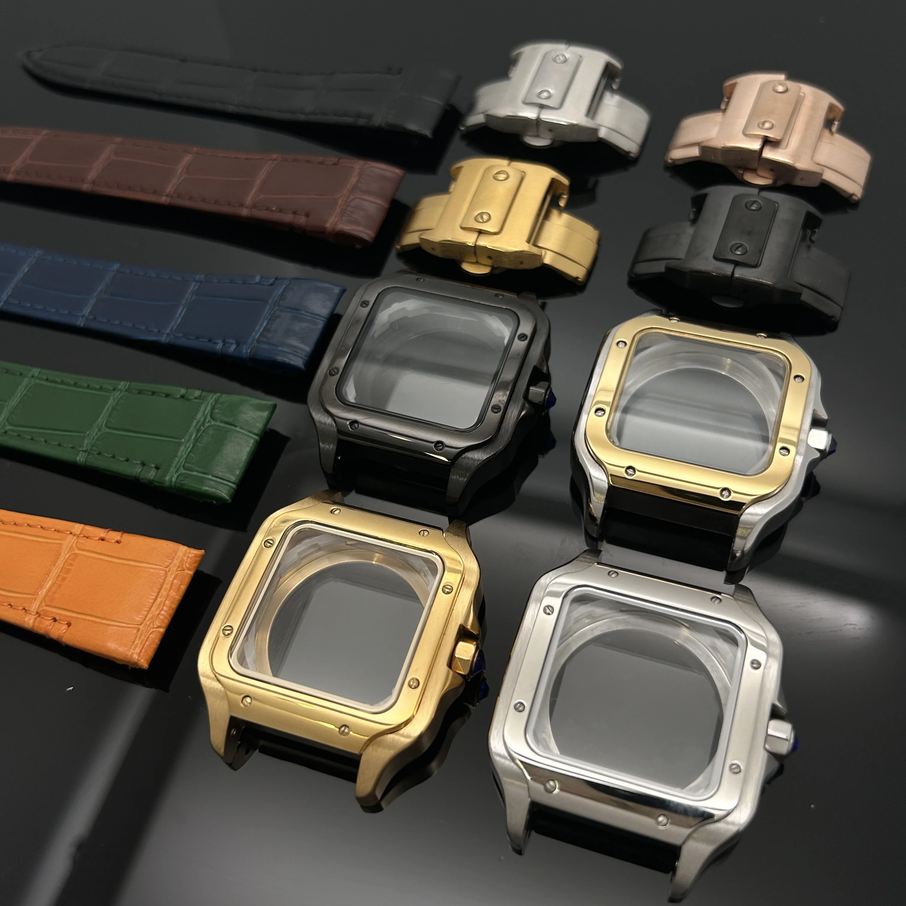38mm Square Golden Watch Strap Case Leather Watchband for Sandoz NH36 NH35 NH70 Movement for 27mm Dial Hands Watch Modification
38mm Square Golden Watch Strap Case Leather Watchband for Sandoz NH36 NH35 NH70 Movement for 27mm Dial Hands Watch Modification