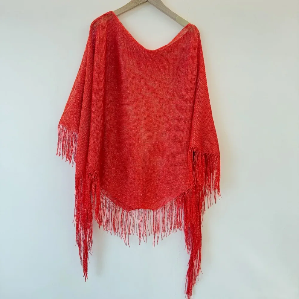 Knit Tassel Knit Poncho Top with Tassel Shimmer Asymmetrical Crochet Shawl Off Shoulder Sheer Crochet Mesh Shawl Scarf
Knit Tassel Knit Poncho Top with Tassel Shimmer Asymmetrical Crochet Shawl Off Shoulder Sheer Crochet Mesh Shawl Scarf