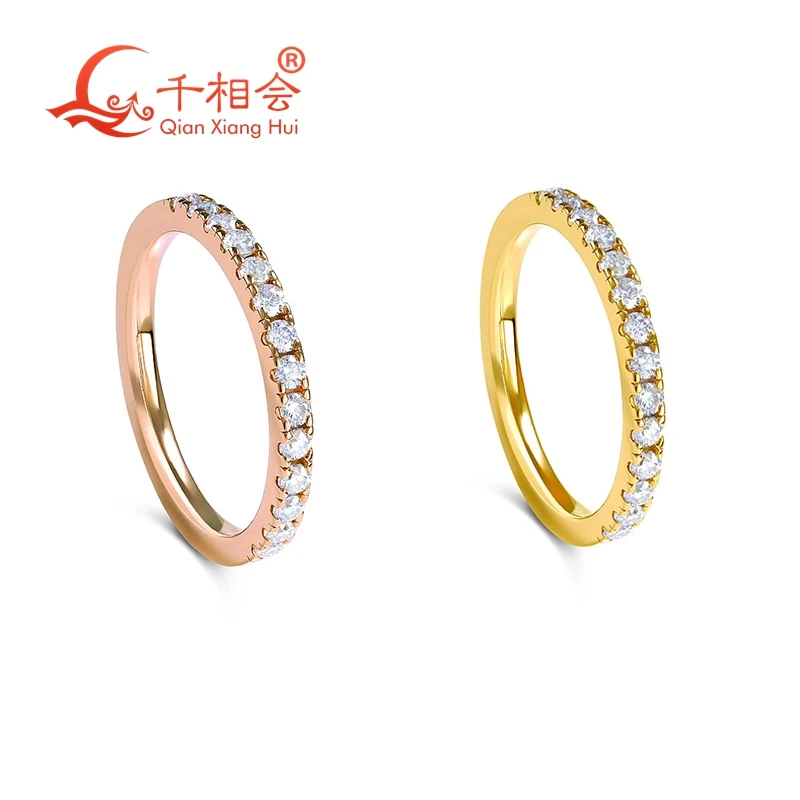 S925 Silver 1.8mm round Moissanite yellow or rose gold plated half Eternity Ring D Color Wedding Women Engagement Party Jewelry
S925 Silver 1.8mm round Moissanite yellow or rose gold plated half Eternity Ring D Color Wedding Women Engagement Party Jewelry