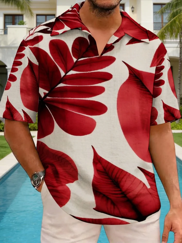 Plus Size Men's Hawaiian Shirt Tropical Plant Print Short Sleeve Casual Loose Breathable Beach Vacation Tops For Male Daily Wear
Plus Size Men's Hawaiian Shirt Tropical Plant Print Short Sleeve Casual Loose Breathable Beach Vacation Tops For Male Daily Wear