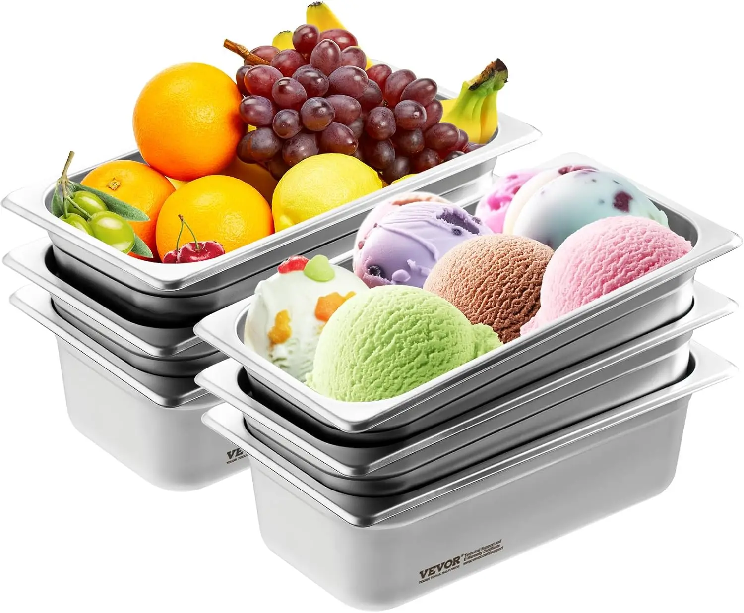 6 Pack Hotel Pans, 1/3 Size Anti-Jam Steam Pan, 0.8mm Thick Stainless Steel Restaurant Steam Table Pan, 4-Inch Deep
6 Pack Hotel Pans, 1/3 Size Anti-Jam Steam Pan, 0.8mm Thick Stainless Steel Restaurant Steam Table Pan, 4-Inch Deep
