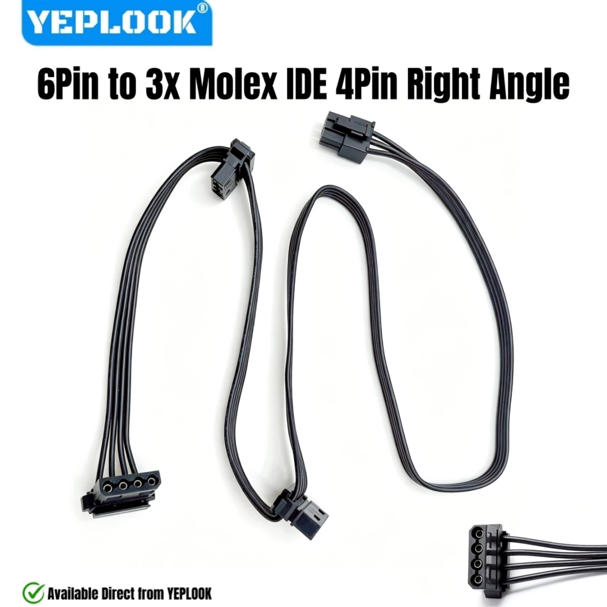 YEPLOOK Molex Power Cable for Corsair PSUs, 6Pin to 3x Molex IDE 4Pin for Corsair CS-M CX-M TX-M RM-i RM-x RM-e SF HX HX-i AX-i
YEPLOOK Molex Power Cable for Corsair PSUs, 6Pin to 3x Molex IDE 4Pin for Corsair CS-M CX-M TX-M RM-i RM-x RM-e SF HX HX-i AX-i