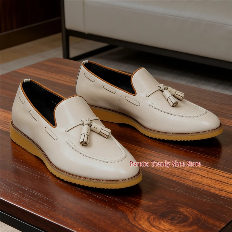 Summer Tassel Flat Loafers Fashion Handmade Cowhide Shallow Business Casual Shoes Outdoor Comfortable Party Wedding Men's Shoes
Summer Tassel Flat Loafers Fashion Handmade Cowhide Shallow Business Casual Shoes Outdoor Comfortable Party Wedding Men's Shoes
