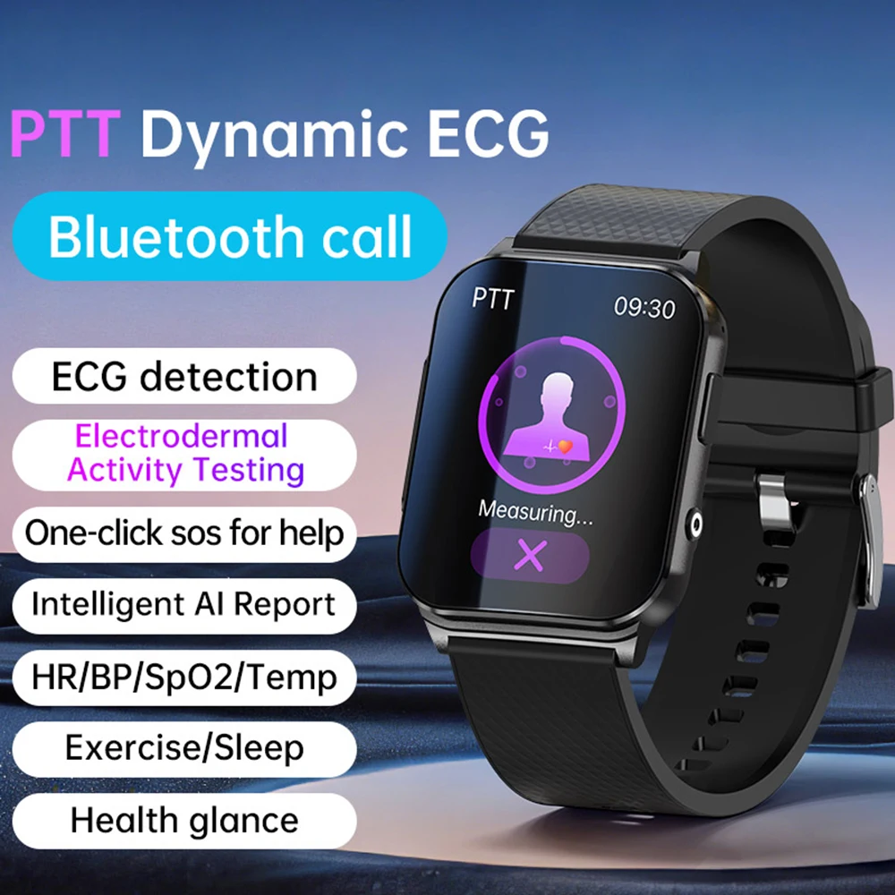 Умные часы PTT Dynamic ECG для тестирования электродермальной активности, мужские, с измерением пульса и давления, мониторинг здоровья, Bluetooth-вызовы
Умные часы PTT Dynamic ECG для тестирования электродермальной активности, мужские, с измерением пульса и давления, мониторинг здоровья, Bluetooth-вызовы