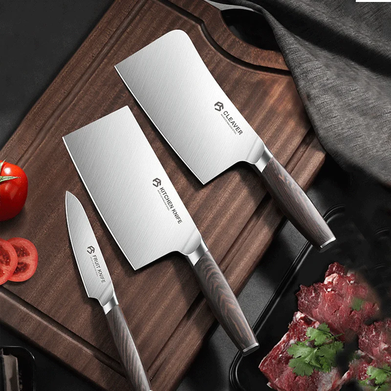 High Quality Kitchen Chef Knife Set Stainless Steel Meat Vegetables Slicing Bone Chopping Professional Butcher Cleaver Knives
High Quality Kitchen Chef Knife Set Stainless Steel Meat Vegetables Slicing Bone Chopping Professional Butcher Cleaver Knives