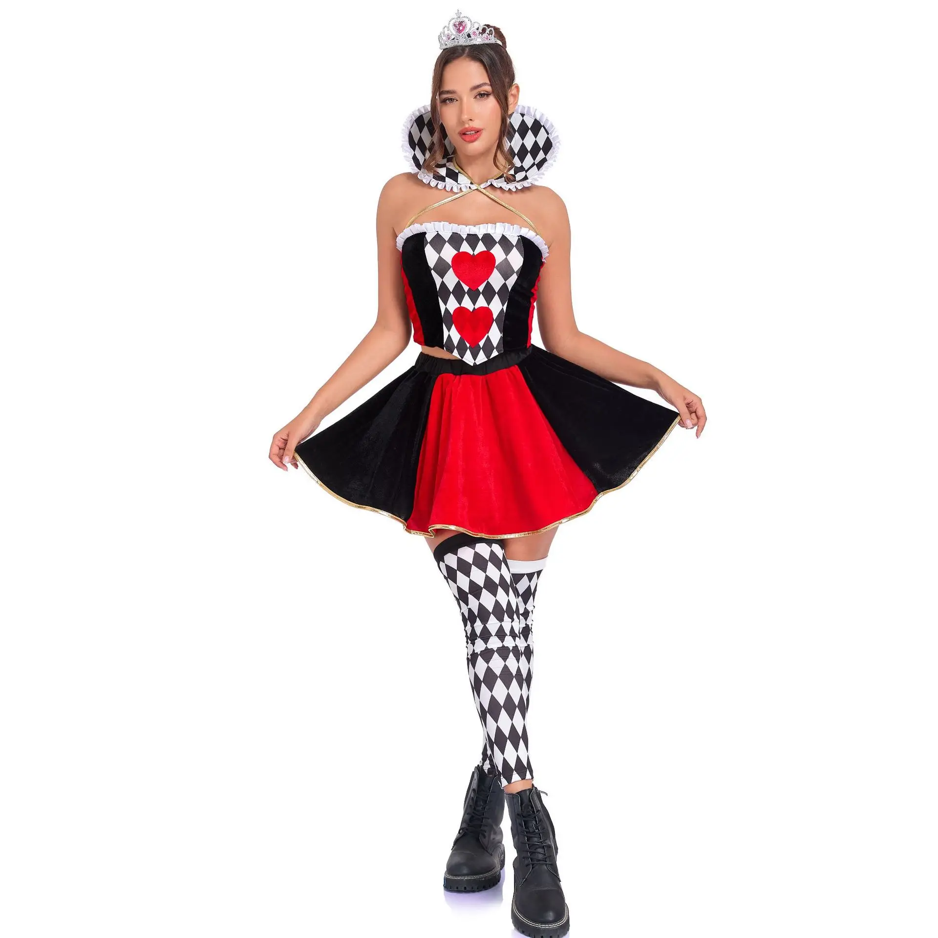 Halloween Alice in Wonderland Red Heart Queen Cosplay Red Heart Queen Performance Stage Costume Women's Traditional Ethnic Wear
Halloween Alice in Wonderland Red Heart Queen Cosplay Red Heart Queen Performance Stage Costume Women's Traditional Ethnic Wear
