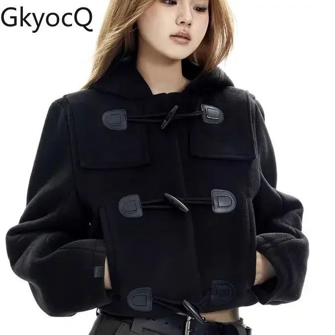 GkyocQ 2023 New American Retro Tweed Coat Fashion Hooded Horn Buckle Long Sleeve All Match Street-wear Jacket Korean Fashion
GkyocQ 2023 New American Retro Tweed Coat Fashion Hooded Horn Buckle Long Sleeve All Match Street-wear Jacket Korean Fashion