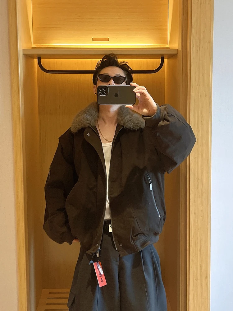 American Retro Thiened Cotton Jaet Men's Cleanfit Design Fur Collar Mountain Eagle Couple's Cotton Clothing
American Retro Thiened Cotton Jaet Men's Cleanfit Design Fur Collar Mountain Eagle Couple's Cotton Clothing