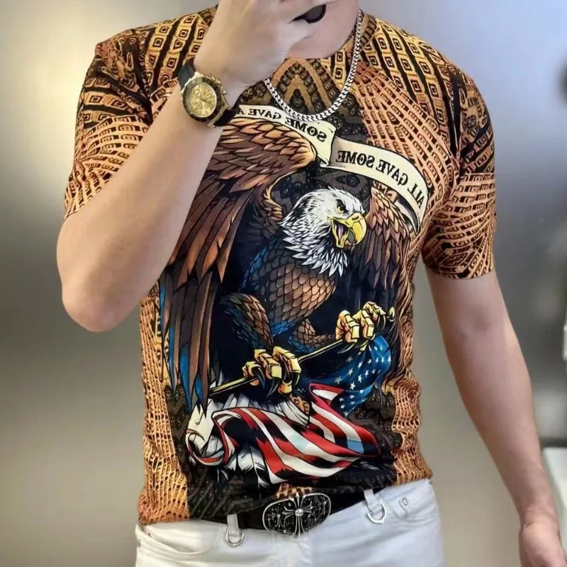 Men's Clothing Summer Eagle Pattern Graphic T-shirt Round Neck Pullover Half Sleeve Top
Men's Clothing Summer Eagle Pattern Graphic T-shirt Round Neck Pullover Half Sleeve Top