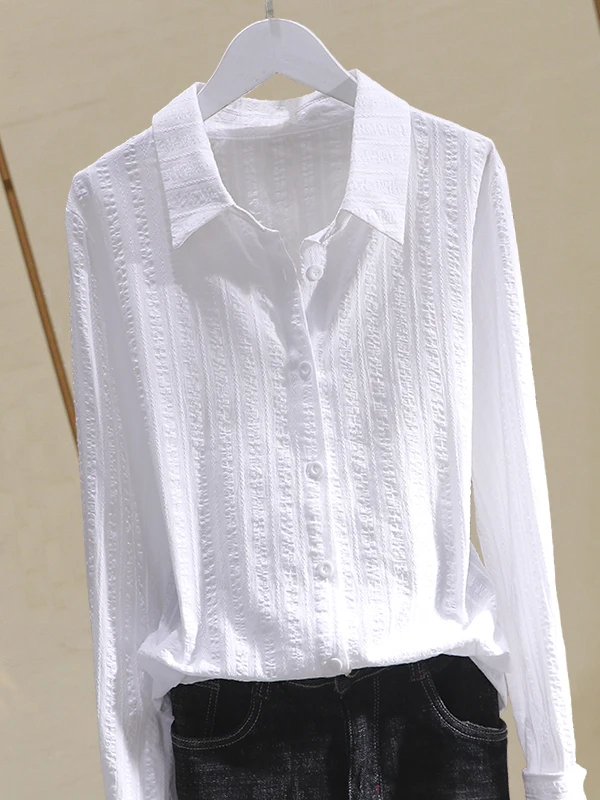 Spring 2026 Korean Style Cotton Shirt Women's Slim Fit Long Sleeve White Base Layer Shirt Versatile Net Face Commute Style Kn...
Spring 2026 Korean Style Cotton Shirt Women's Slim Fit Long Sleeve White Base Layer Shirt Versatile Net Face Commute Style Kn...