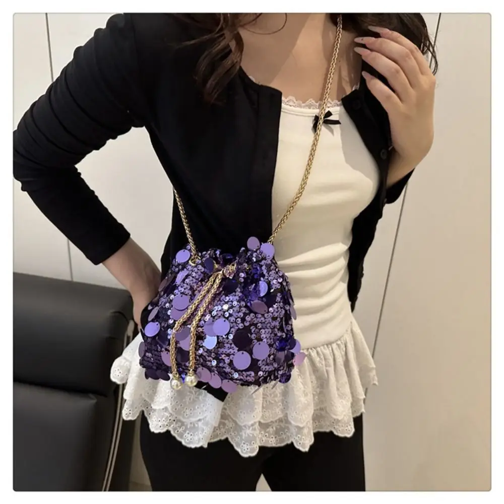 Mini Shiny Evening Banquet Bag Blingbling Glitter Tassel Crossbody Bag Metal Chain Small Purse Mini Bucket Bag Women
Mini Shiny Evening Banquet Bag Blingbling Glitter Tassel Crossbody Bag Metal Chain Small Purse Mini Bucket Bag Women