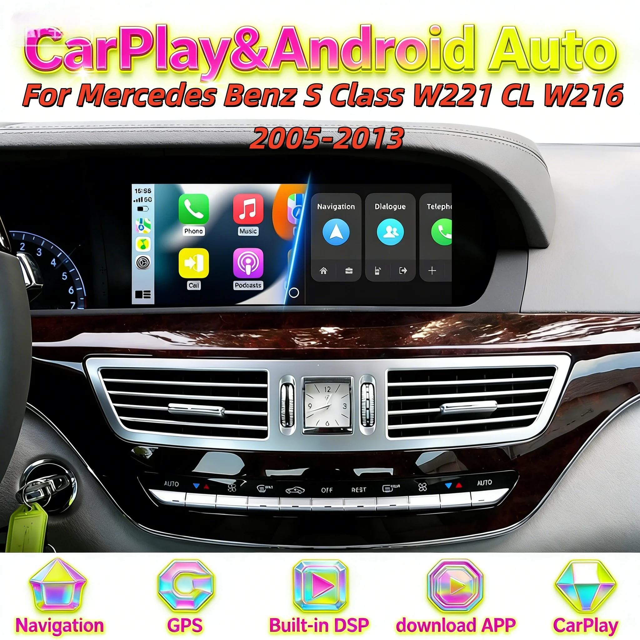 Multimedia Bluetooth Wireless CarPlay For Mercedes Benz S W221 CL W216 2005-2013 Android Stereo Car GPS Navi Radio Head unit
Multimedia Bluetooth Wireless CarPlay For Mercedes Benz S W221 CL W216 2005-2013 Android Stereo Car GPS Navi Radio Head unit