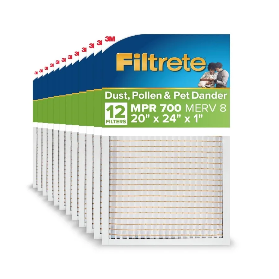 20x24x1 HVAC Furnace Air Filter MPR 700 MERV 8 Dust Pollen and Pet Dander Reduction 12 Pack
20x24x1 HVAC Furnace Air Filter MPR 700 MERV 8 Dust Pollen and Pet Dander Reduction 12 Pack