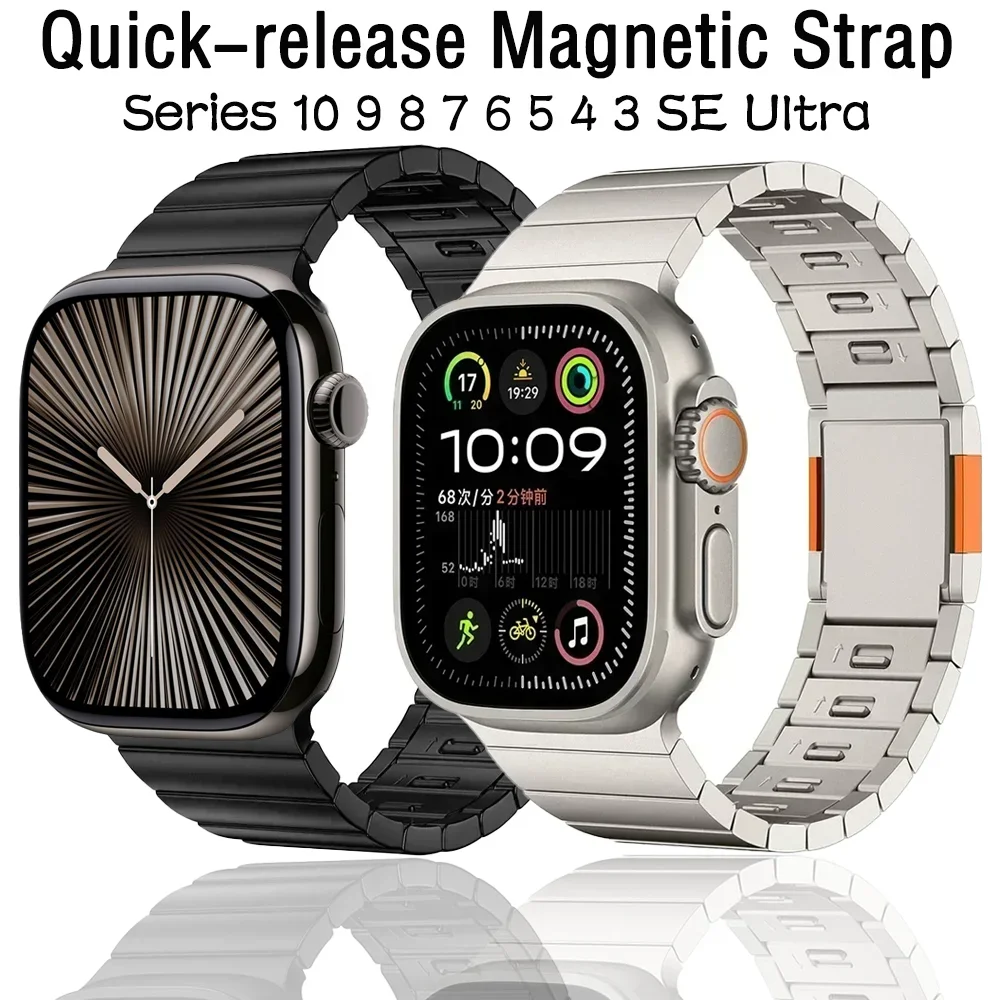 Metal Magnetic Strap for Apple Watch Ultra 2 49mm 10 46mm Quick-release Bracelet Band iWatch 9 8 7 6 5 4 3 45mm 44mm 42mm Correa
Metal Magnetic Strap for Apple Watch Ultra 2 49mm 10 46mm Quick-release Bracelet Band iWatch 9 8 7 6 5 4 3 45mm 44mm 42mm Correa