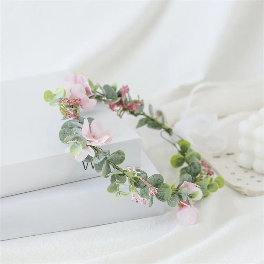 Eucalyptus Flower Crown Bride Headband Chic Lightweight Floral Bride Wreath Decorative Bridal Headdress for Wedding Party
Eucalyptus Flower Crown Bride Headband Chic Lightweight Floral Bride Wreath Decorative Bridal Headdress for Wedding Party