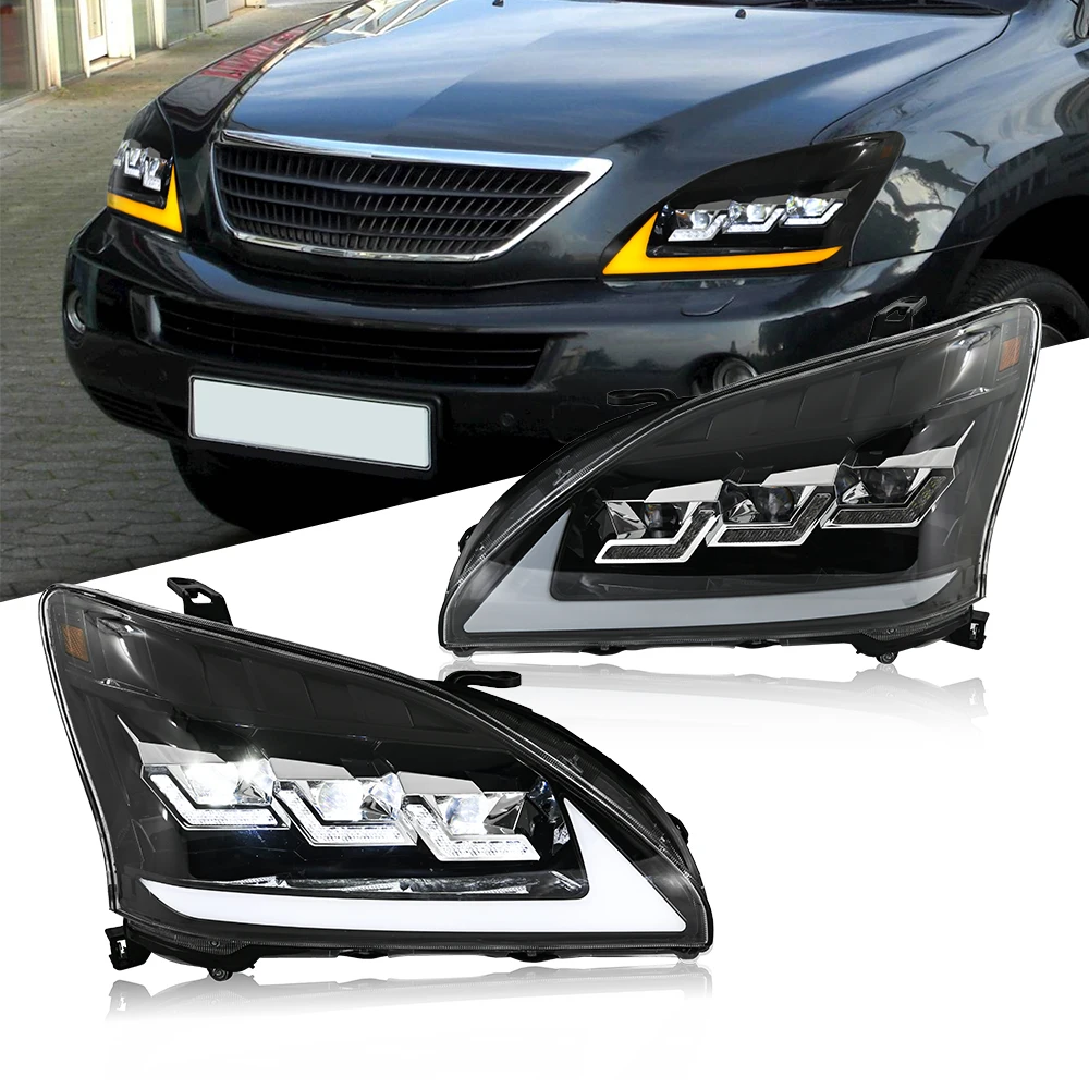 Pair Led Headlights for 2004-2009 Lexus RX330 350 400H DRL & Sequential Turn Signals 6500K Cold White Seamless replacement
Pair Led Headlights for 2004-2009 Lexus RX330 350 400H DRL & Sequential Turn Signals 6500K Cold White Seamless replacement