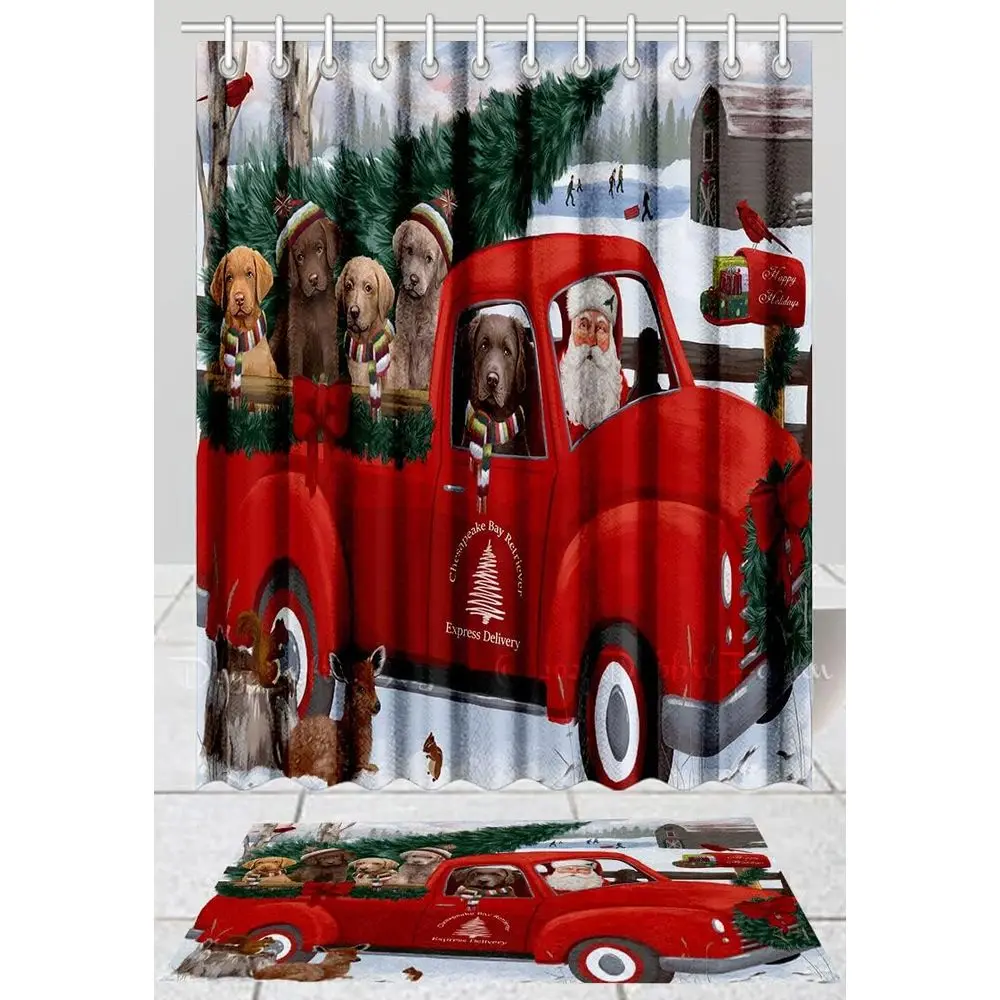 SExprDelivery Red Truck Chesapeake Bay Retriever Dog Bath Mat & Shower Curtain Combo - Non-Slip Bathroom Rug Mat Polyester Batht
SExprDelivery Red Truck Chesapeake Bay Retriever Dog Bath Mat & Shower Curtain Combo - Non-Slip Bathroom Rug Mat Polyester Batht
