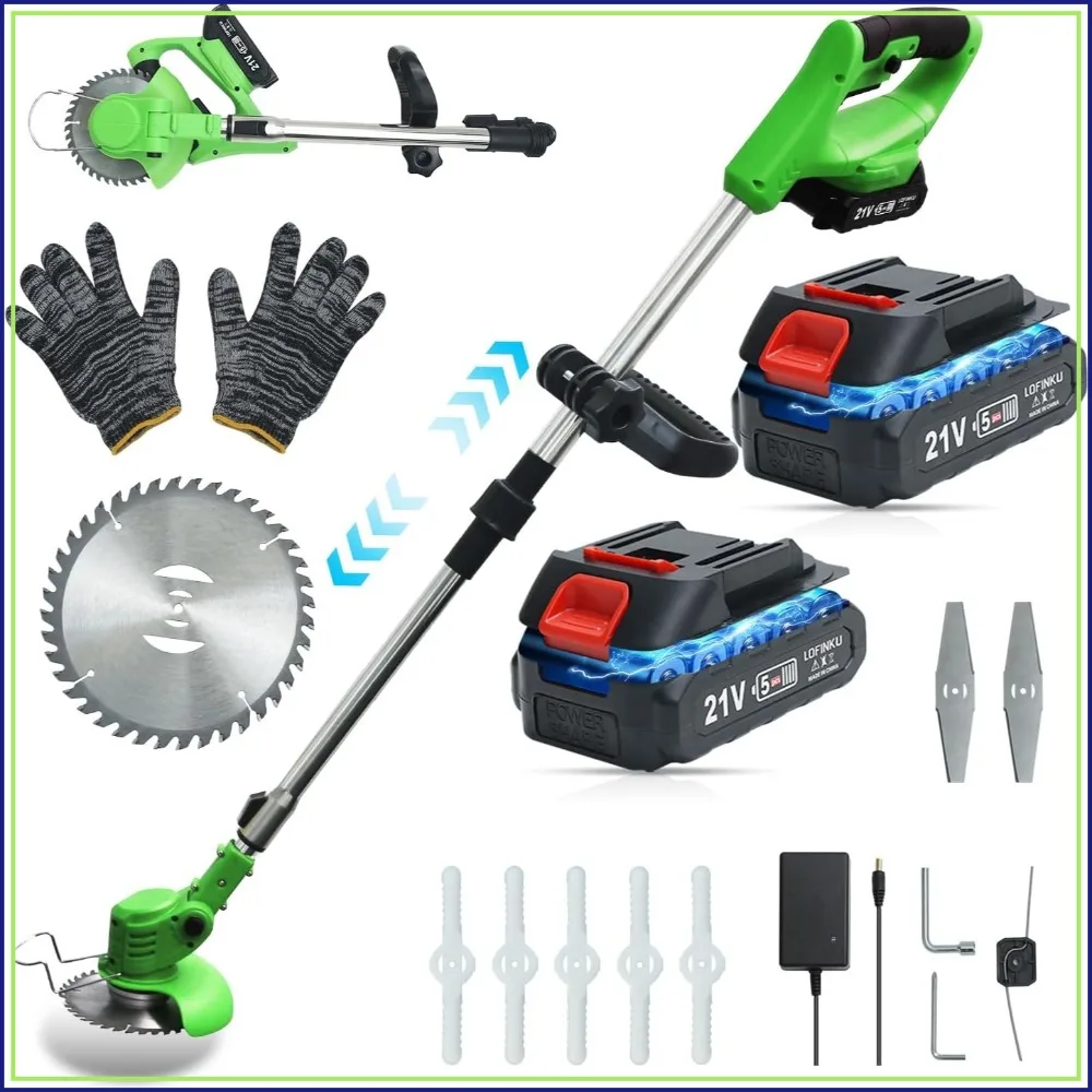 Cordless Grass Trimmer & Edger - Foldable, 3.4 lbs, 2 x 21V Batteries Included, Weed Trimmer
Cordless Grass Trimmer & Edger - Foldable, 3.4 lbs, 2 x 21V Batteries Included, Weed Trimmer
