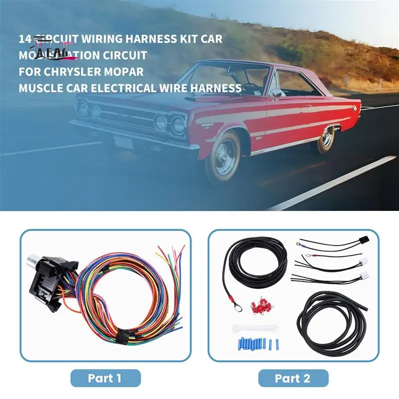 AEA6-14 Circuit Wiring Harness Kit Car Modification Circuit For Chevy Ford Chrysler Mopar Muscle Car Electrical Wire Harness
AEA6-14 Circuit Wiring Harness Kit Car Modification Circuit For Chevy Ford Chrysler Mopar Muscle Car Electrical Wire Harness