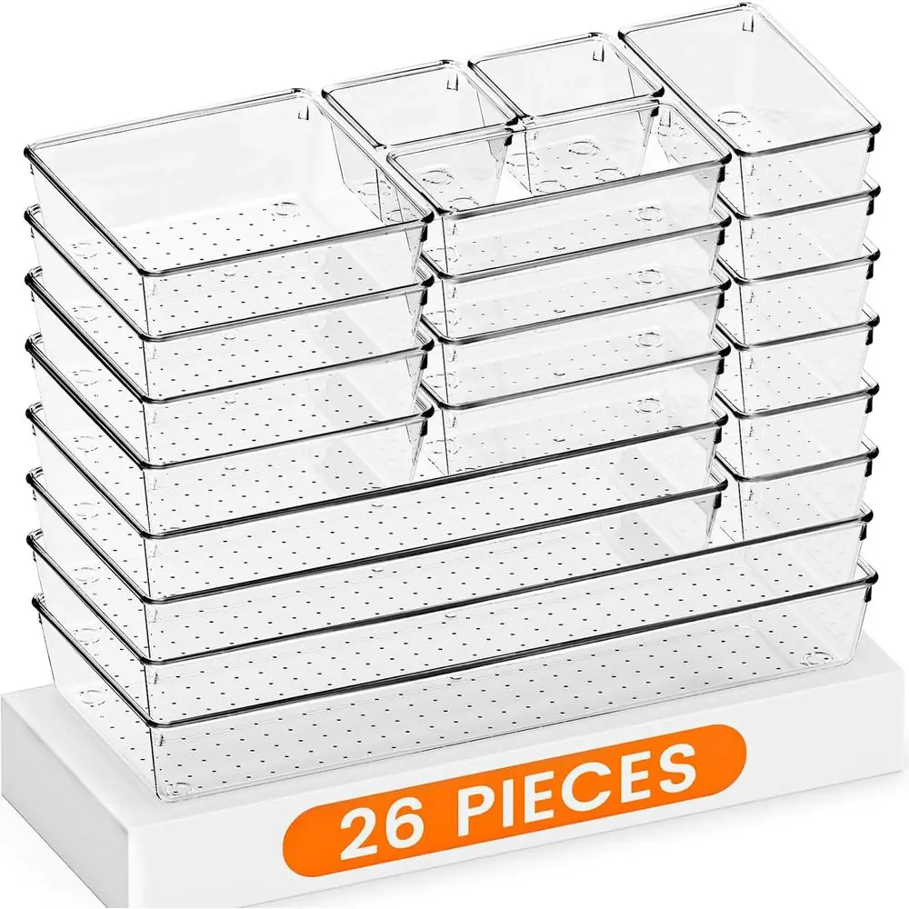 26-Bin Clear Plastic Organizer for Kitchen, Bathroom, Vanity, and Office Storage
26-Bin Clear Plastic Organizer for Kitchen, Bathroom, Vanity, and Office Storage