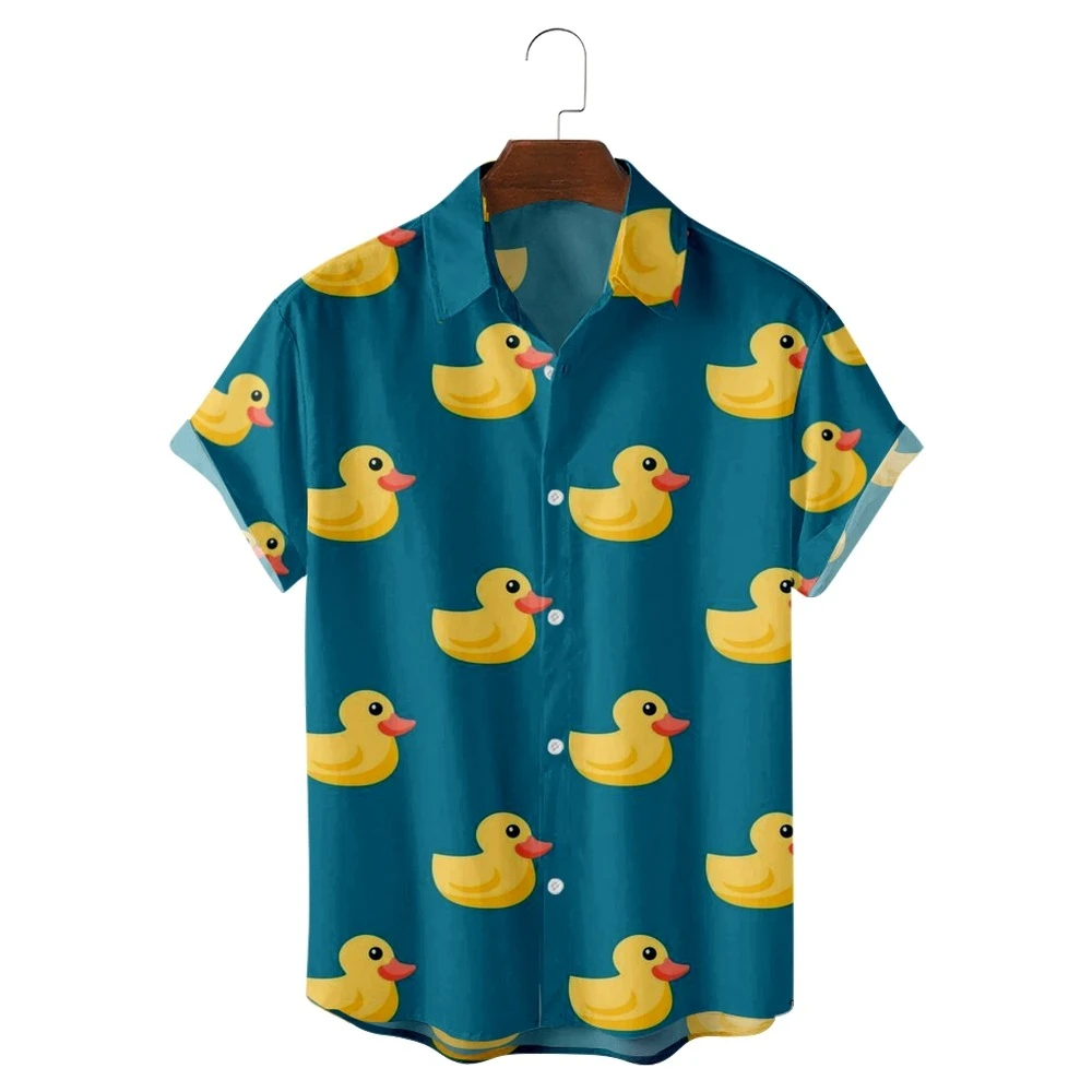 2022 New Dark Green Duck Print Hawaiian Shirts Men Women Single Button Short Sleeve Breathable Shirts Fashion Lapel Tops
2022 New Dark Green Duck Print Hawaiian Shirts Men Women Single Button Short Sleeve Breathable Shirts Fashion Lapel Tops