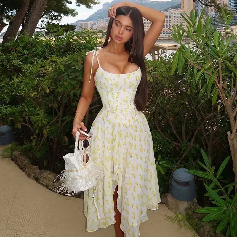 STYLISH LADY Yellow Floral Print Midi Dress 2026 Summer Women Tie-Strap Corset Waist A-Line Club Party Dress
STYLISH LADY Yellow Floral Print Midi Dress 2026 Summer Women Tie-Strap Corset Waist A-Line Club Party Dress