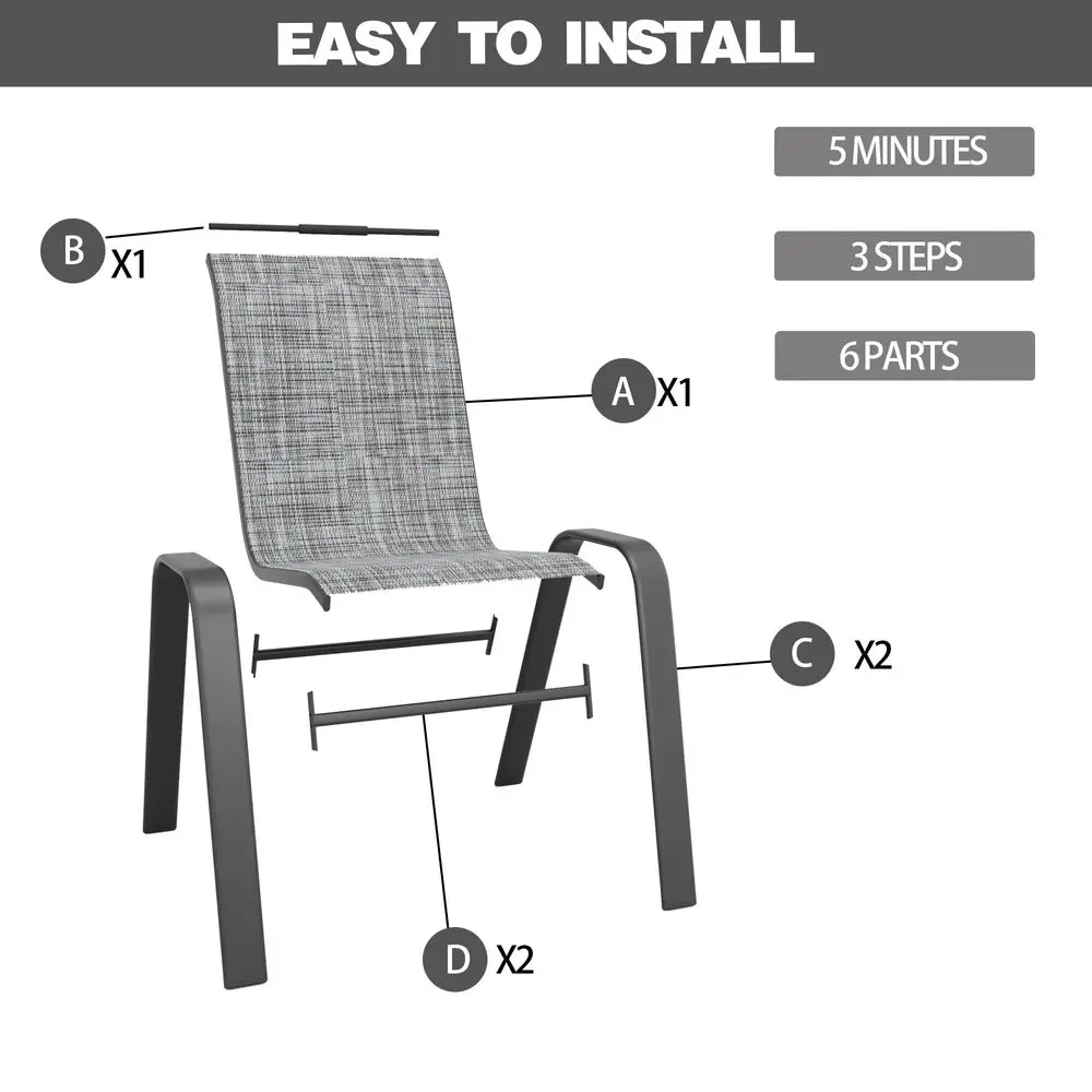 Chairs Set of 6, Stackable Outdoor Dining Chairs for All Weather Textilene Fabric amp Metal Frame, Outdoor Chairs Set for Backy
Chairs Set of 6, Stackable Outdoor Dining Chairs for All Weather Textilene Fabric amp Metal Frame, Outdoor Chairs Set for Backy
