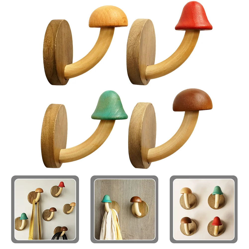 4 Pcs Adhesive Wooden Mushroom Coat Hook Clothes Hanging Rack Hooks for Wall Decor Decorative
4 Pcs Adhesive Wooden Mushroom Coat Hook Clothes Hanging Rack Hooks for Wall Decor Decorative