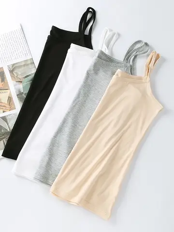 Camisola lisa y suave para mujer, camisetas sin mangas elásticas cómodas y amigables con la piel, lencería y ropa interior, 1 piezas