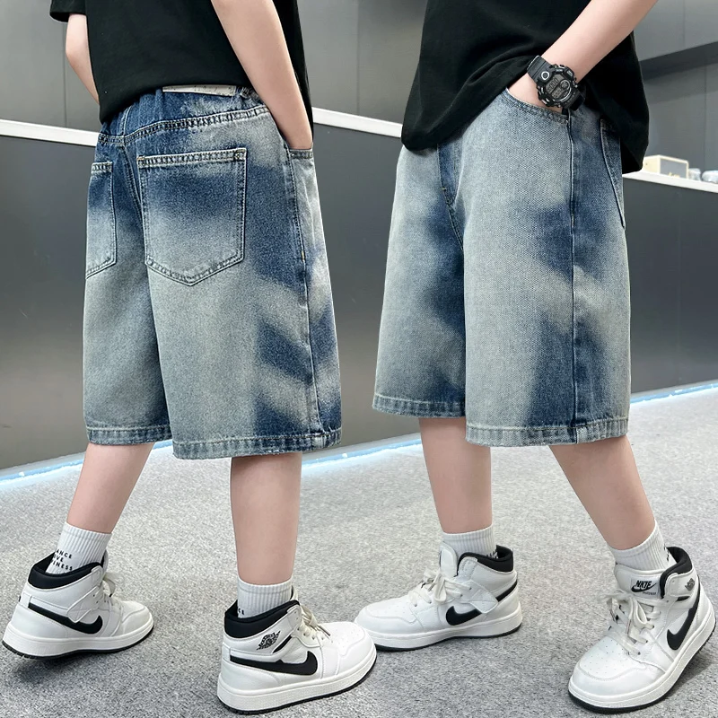 New Summer Big Boy Denim Shorts Kids Designer Luxury Gradient Blue Knee-Length Short Pants Children Stylish Cool Bottoms 5-14 Y
New Summer Big Boy Denim Shorts Kids Designer Luxury Gradient Blue Knee-Length Short Pants Children Stylish Cool Bottoms 5-14 Y