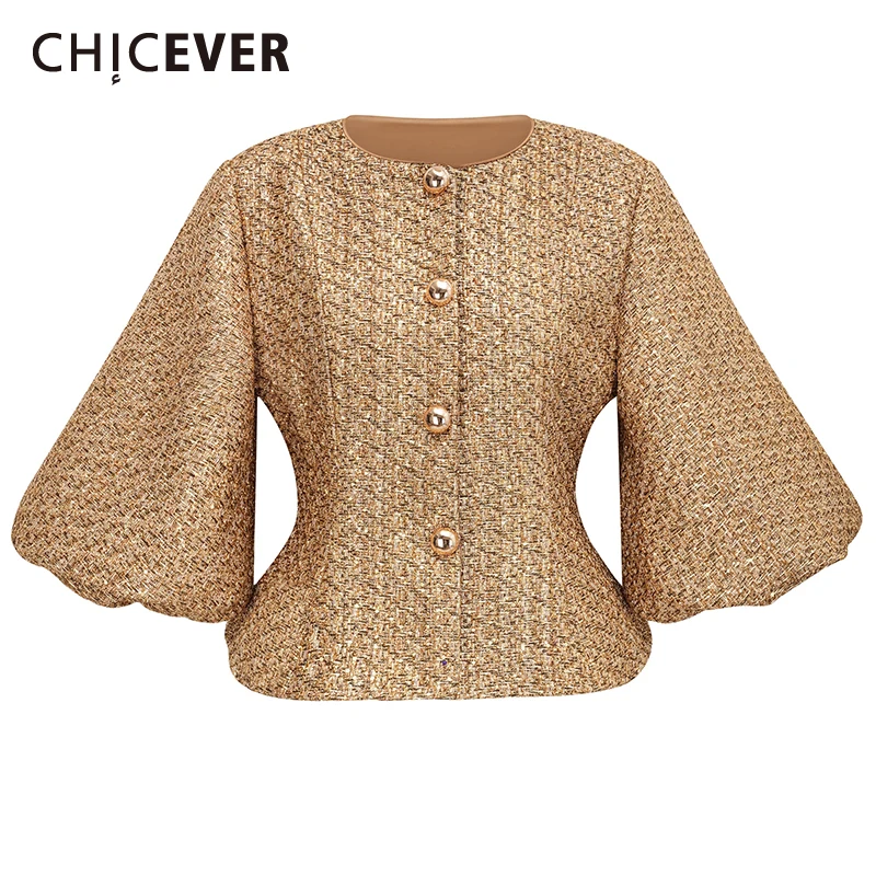 Женская куртка CHICEVER с золотыми пайетками, круглым вырезом, рукавами до локтя, в стиле пэчворк, на одной пуговице
Женская куртка CHICEVER с золотыми пайетками, круглым вырезом, рукавами до локтя, в стиле пэчворк, на одной пуговице