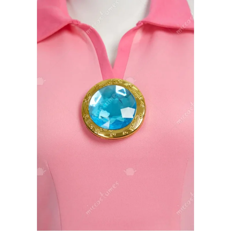 CyMiccostumes Women Peach Cosplay Costume Tennis Dress with Crown Earrings
CyMiccostumes Women Peach Cosplay Costume Tennis Dress with Crown Earrings